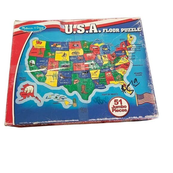 Melissa and Doug U.S.A Floor Puzzle - Picture 1 of 3